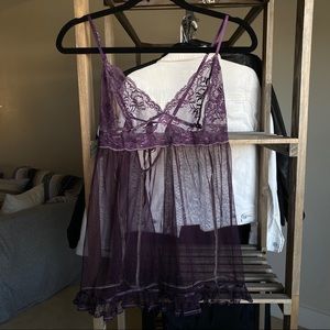 Purple lace babydoll nightie
